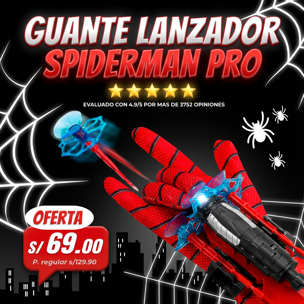 🕸️GUANTE LANZADOR ARÁCNIDO SPIDERMAN🎯