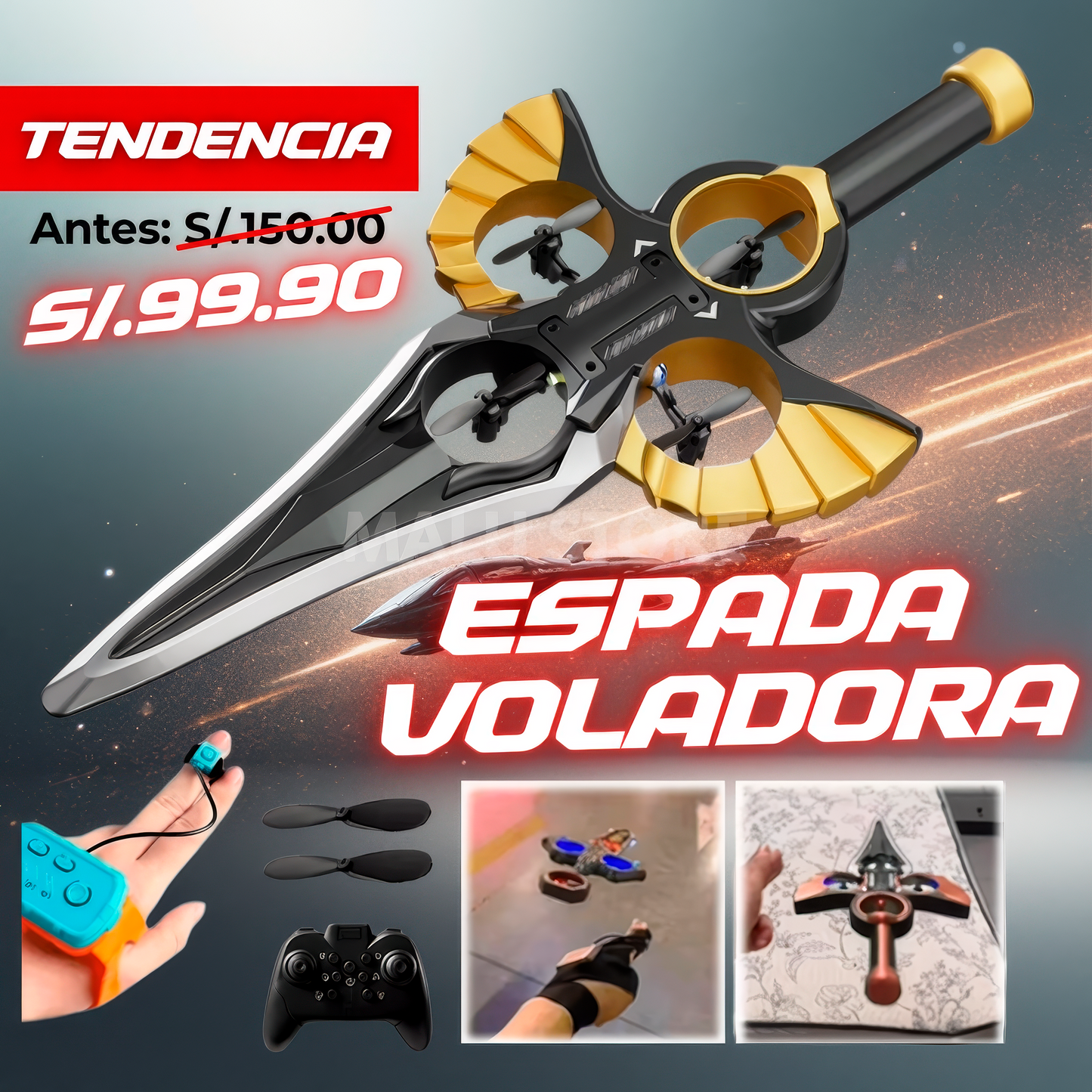 ESPADA VOLADORA PREMIUM (DOBLE CONTROL ⚔️🎄 - ENVIO GRATIS🎁
